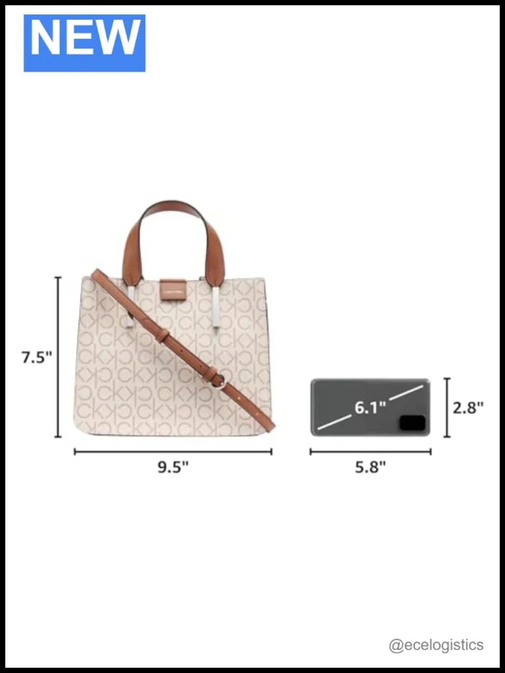 Calvin Klein Audrey Mini Crossbody Bag Embossed Vinyl Handbag